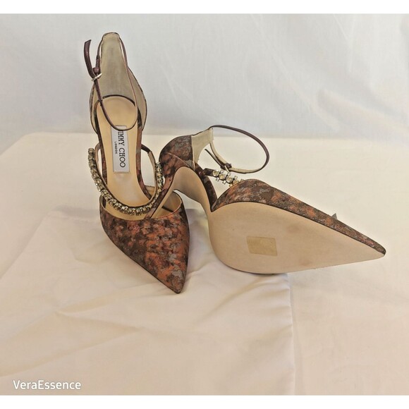 Jimmy Choo Bobbie Heels Shoes Brand New w/ box Sz 39 Rhinestones - Picture 4 of 15